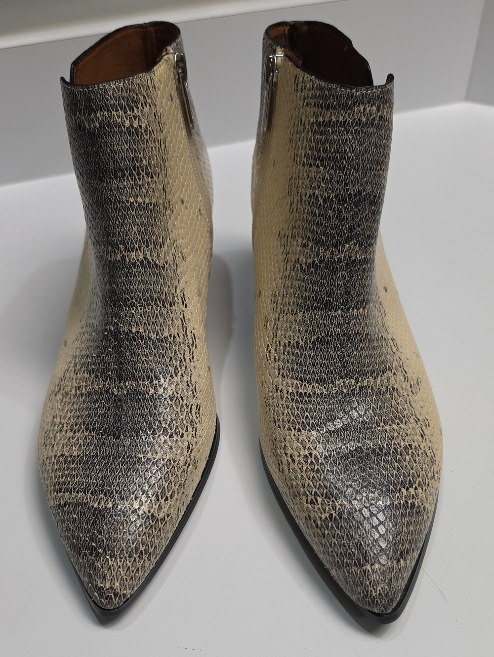 SARTO by Franco Sarto Luca Python Ankle Booties – Size 9.5